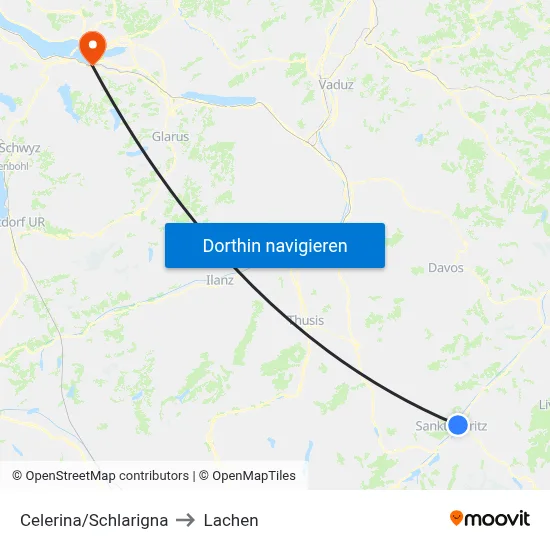 Celerina/Schlarigna to Lachen map