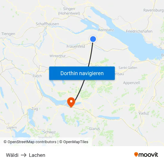 Wäldi to Lachen map