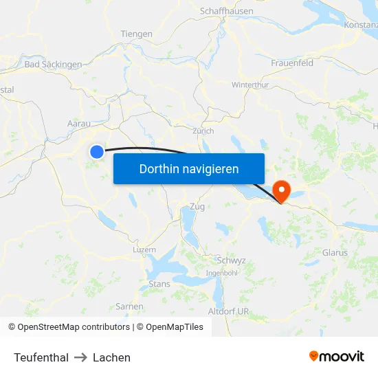 Teufenthal to Lachen map