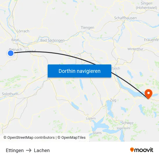 Ettingen to Lachen map