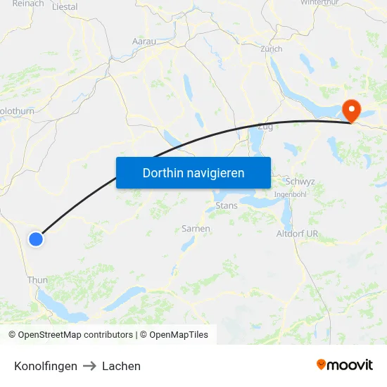 Konolfingen to Lachen map
