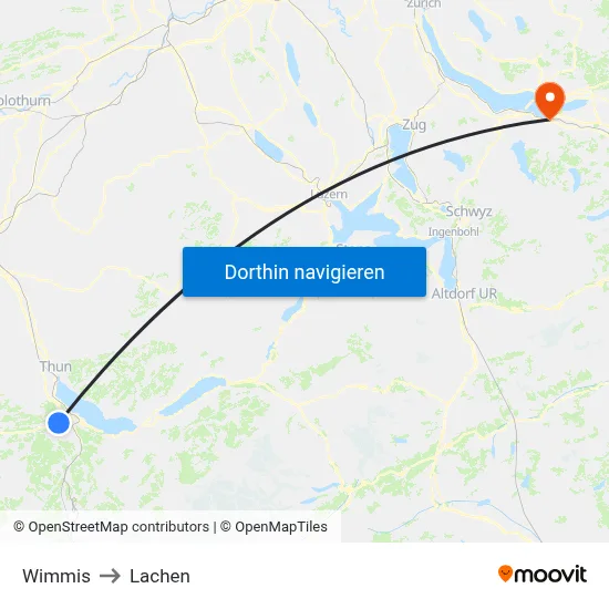 Wimmis to Lachen map