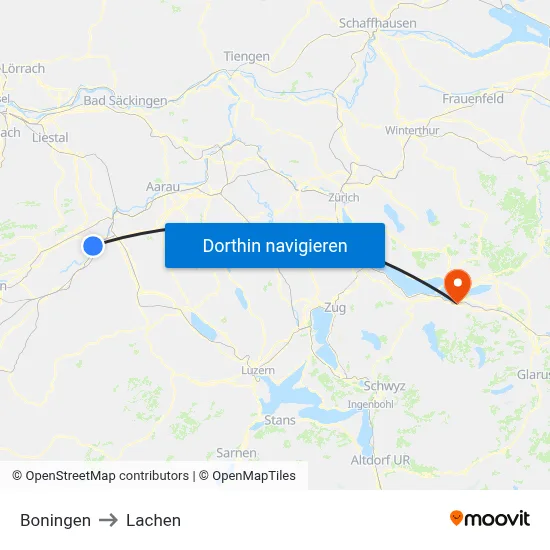 Boningen to Lachen map