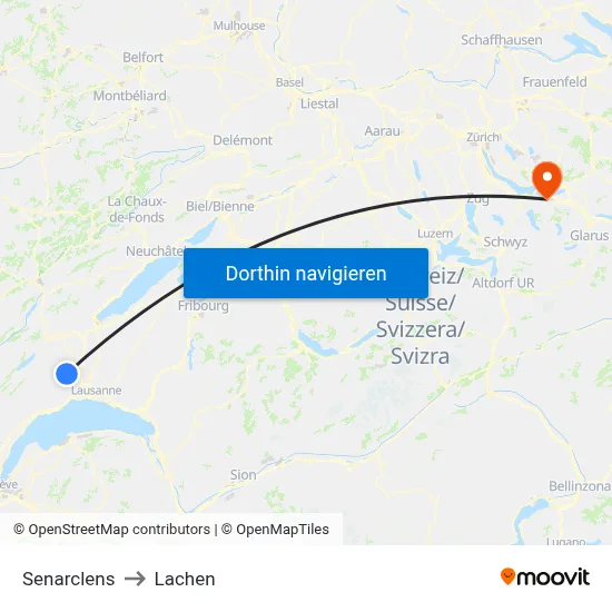 Senarclens to Lachen map