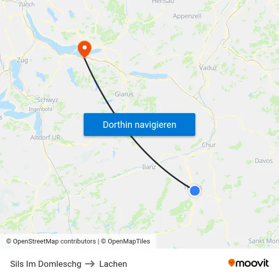 Sils Im Domleschg to Lachen map