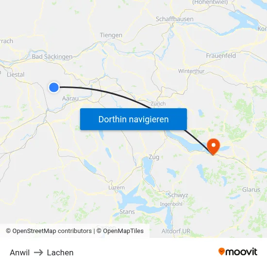 Anwil to Lachen map