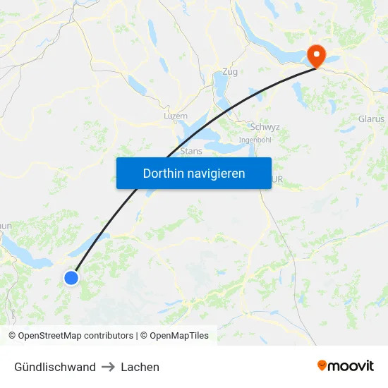Gündlischwand to Lachen map
