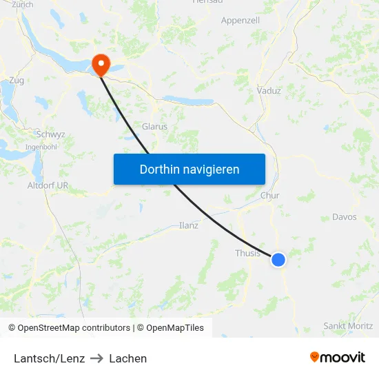 Lantsch/Lenz to Lachen map