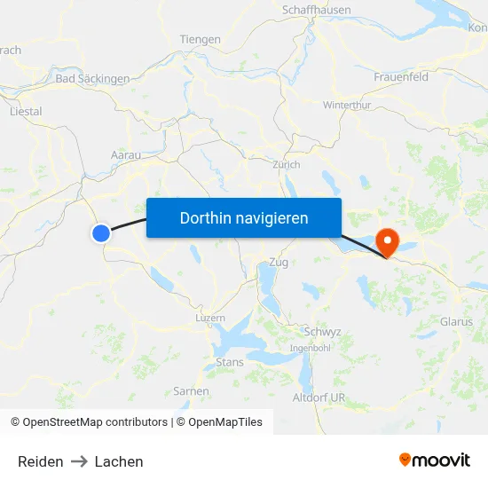 Reiden to Lachen map
