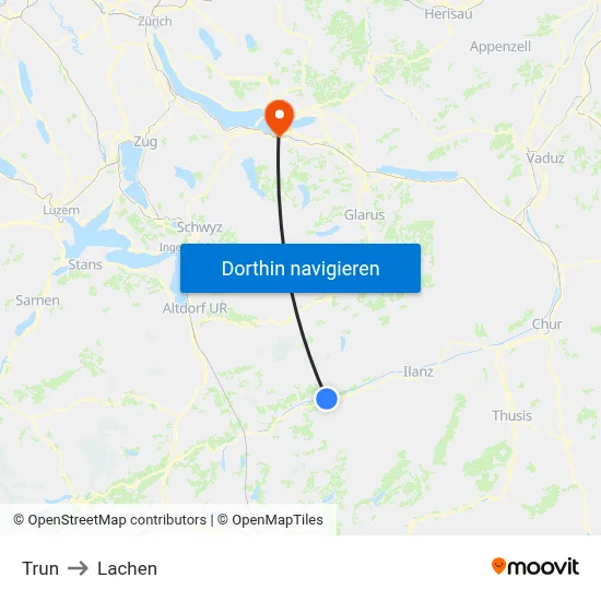 Trun to Lachen map