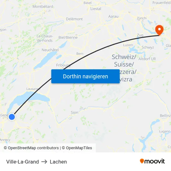 Ville-La-Grand to Lachen map