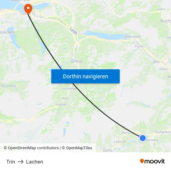 Trin to Lachen map