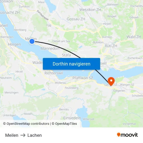 Meilen to Lachen map