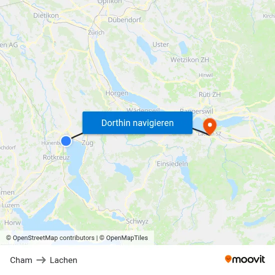 Cham to Lachen map