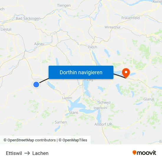 Ettiswil to Lachen map