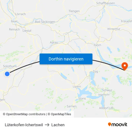 Lüterkofen-Ichertswil to Lachen map