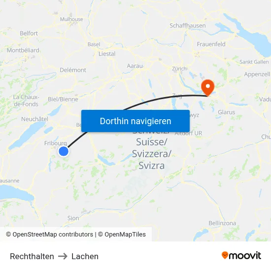 Rechthalten to Lachen map