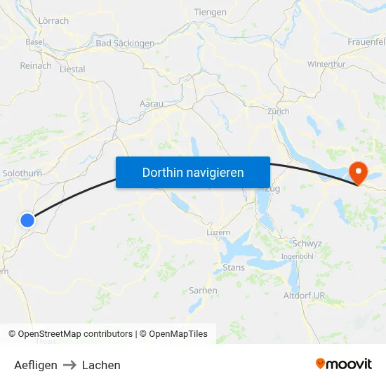 Aefligen to Lachen map