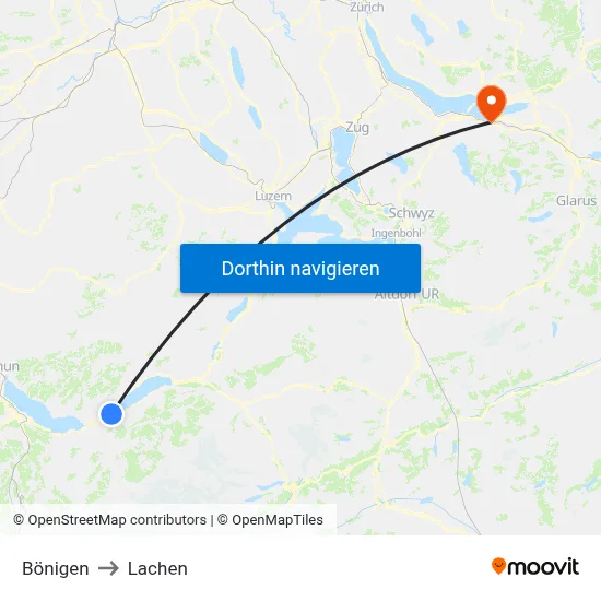 Bönigen to Lachen map