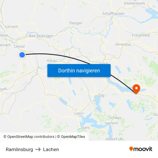 Ramlinsburg to Lachen map