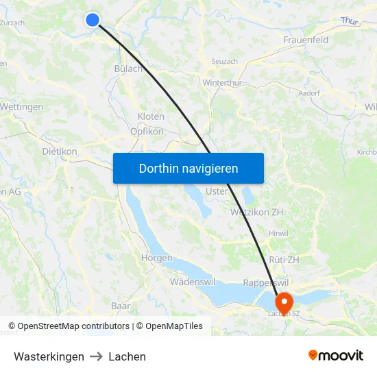 Wasterkingen to Lachen map