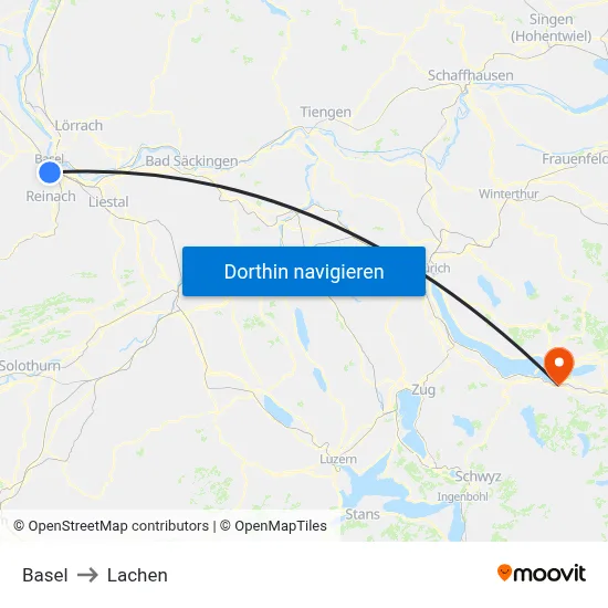 Basel to Lachen map
