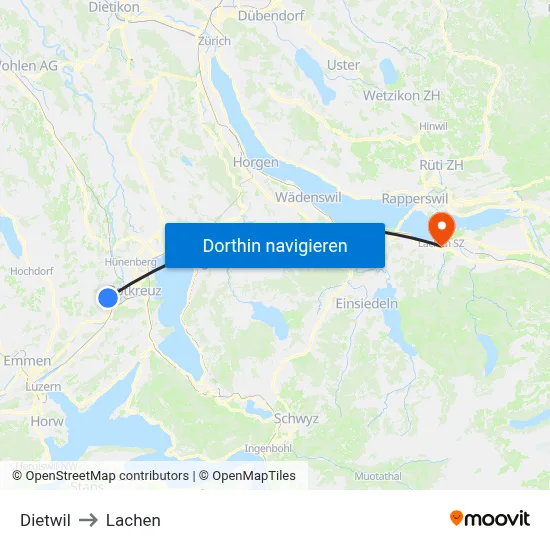 Dietwil to Lachen map