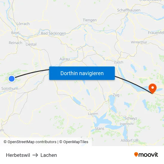 Herbetswil to Lachen map