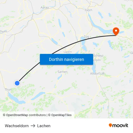 Wachseldorn to Lachen map