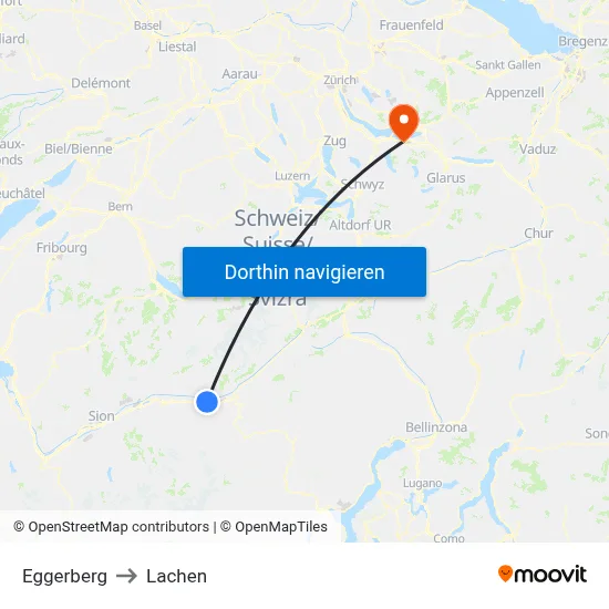 Eggerberg to Lachen map