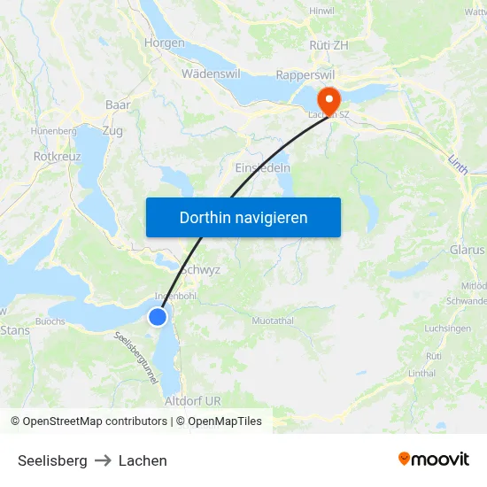 Seelisberg to Lachen map