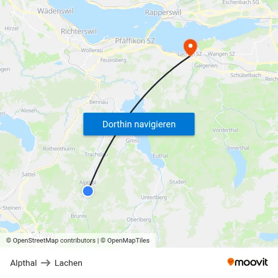 Alpthal to Lachen map