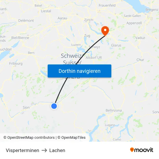 Visperterminen to Lachen map