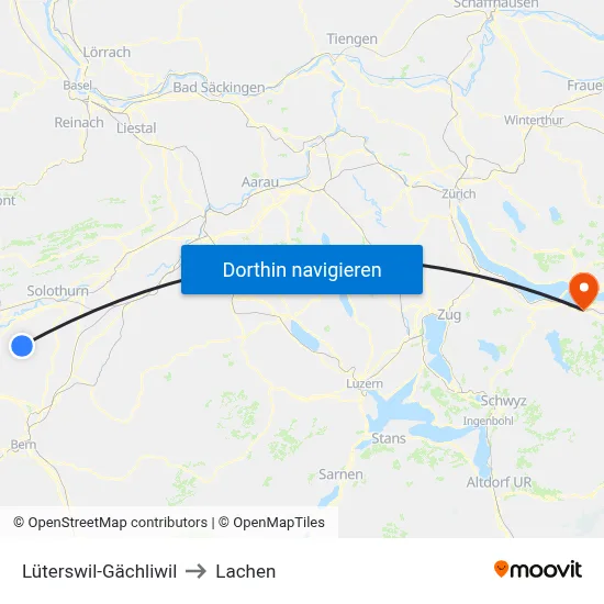Lüterswil-Gächliwil to Lachen map