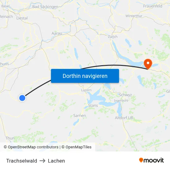 Trachselwald to Lachen map