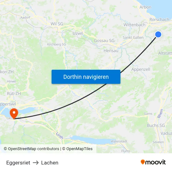 Eggersriet to Lachen map