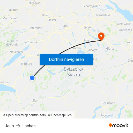 Jaun to Lachen map