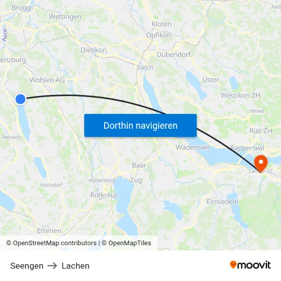 Seengen to Lachen map