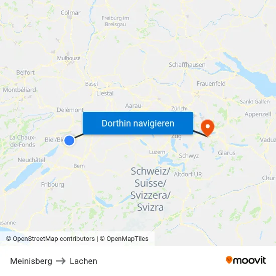Meinisberg to Lachen map