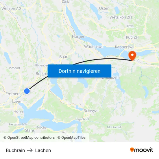 Buchrain to Lachen map
