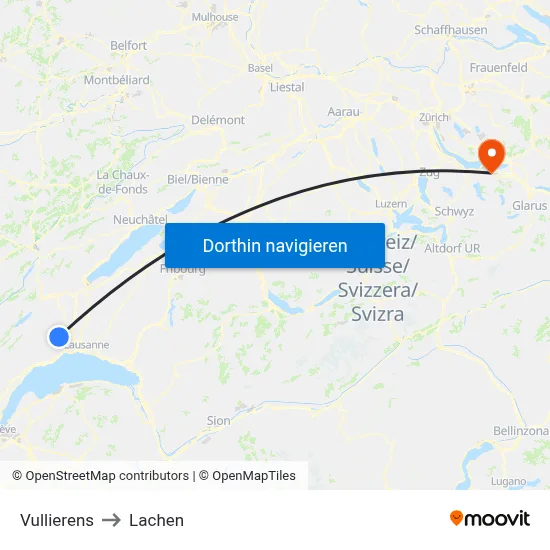 Vullierens to Lachen map