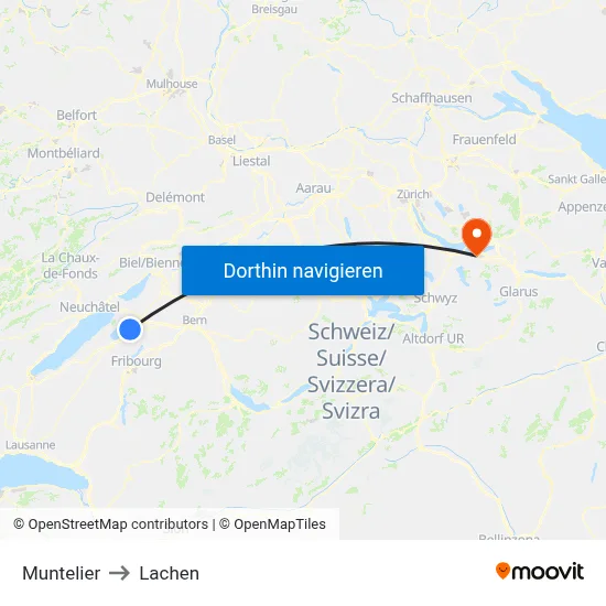 Muntelier to Lachen map