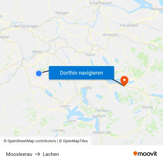 Moosleerau to Lachen map