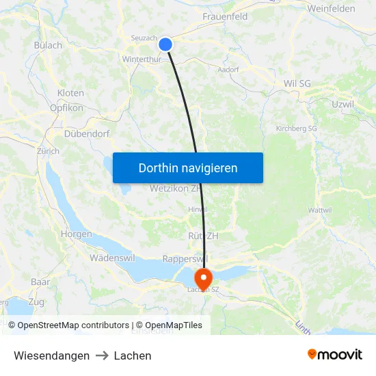 Wiesendangen to Lachen map