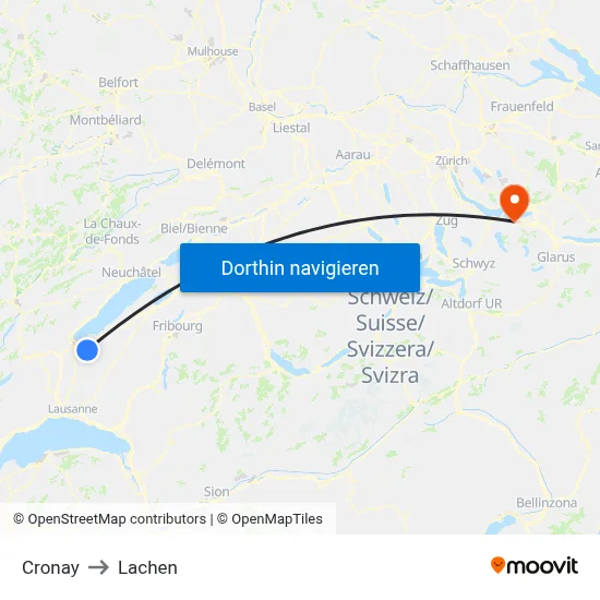 Cronay to Lachen map