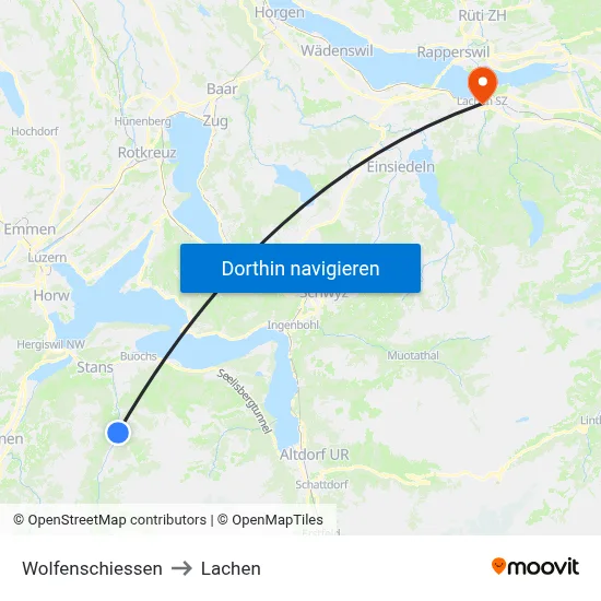 Wolfenschiessen to Lachen map