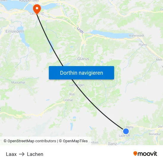 Laax to Lachen map