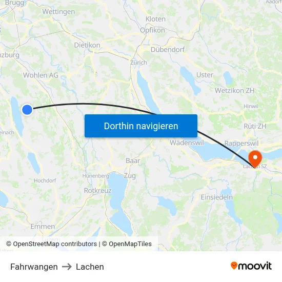 Fahrwangen to Lachen map