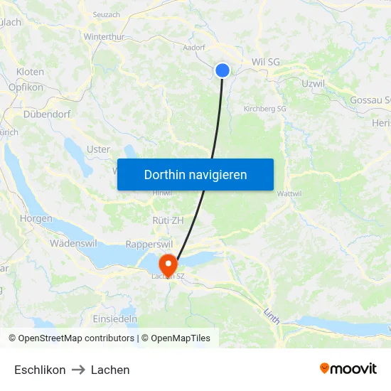 Eschlikon to Lachen map