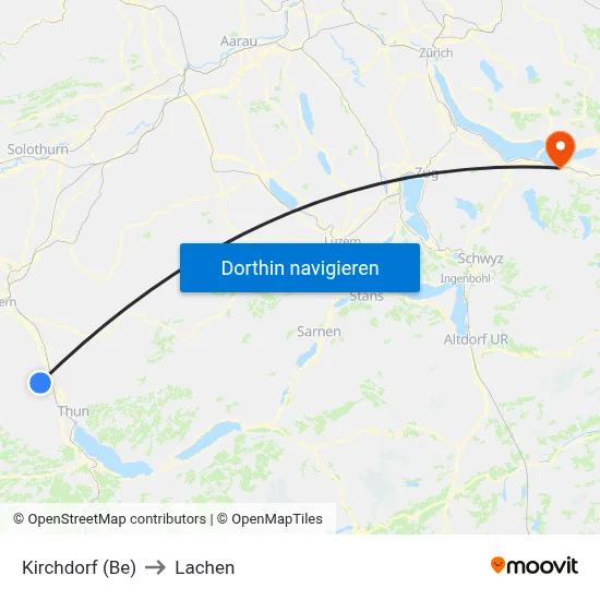 Kirchdorf (Be) to Lachen map
